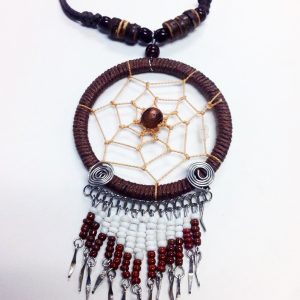 Native Necklace - Dream catcher-Brn