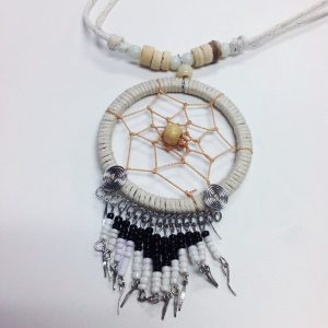 Native Necklace - Dream catcher-wht